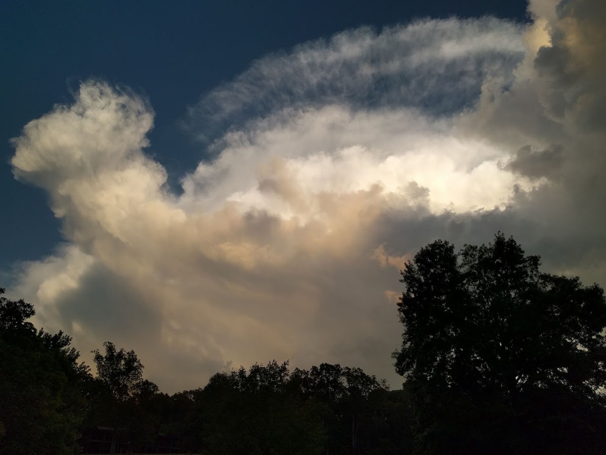 Thunderstorm at sunset